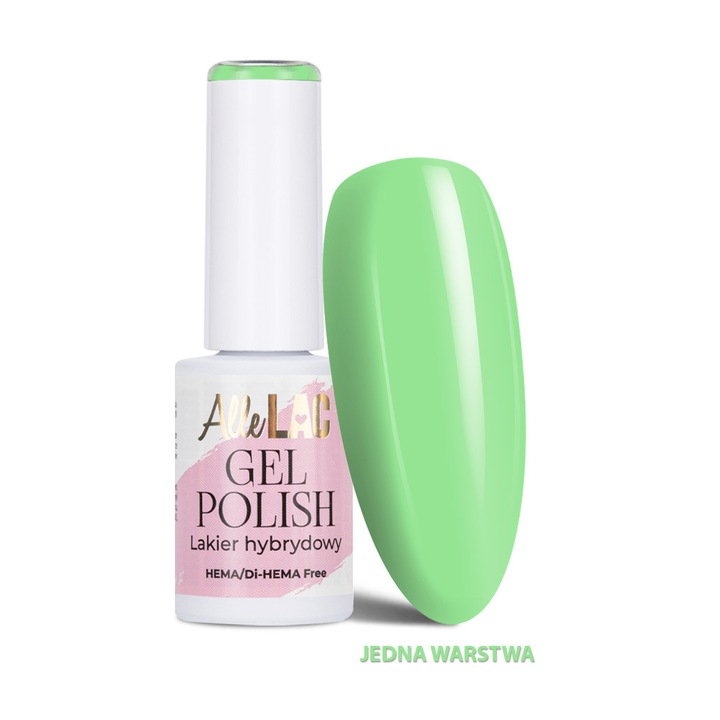 Lac gel pentru unghii AlleLac Greens G9 Pistachio, HEMA/Di-HEMA free, LED/UV, crema, 6 g