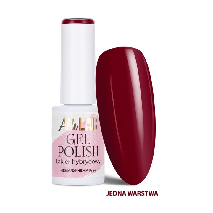 Lac de unghii gel AlleLac R16 Velvet Garnet, HEMA/Di-HEMA free, Velvet Garnet (burgundy), 6 g