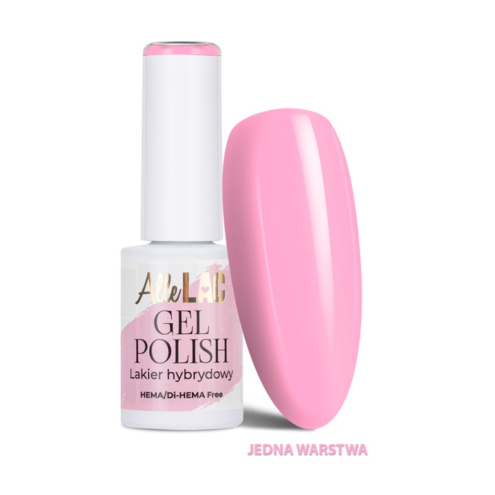 Lac de unghii semi-permanent AlleLac Pinks PI31 Candy Floss, HEMA/Di-HEMA Free, roz, 6 g