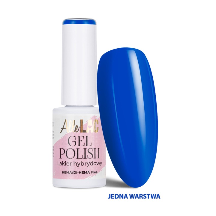 Lac de unghii semipermanent AlleLac BL12 Royal Blue, HEMA/Di-HEMA Free, albastru regal, 6 g