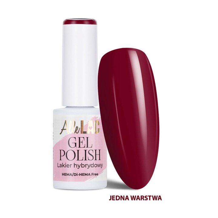 Lac gel hybrid LED/UV AlleLac Reds R13 Juicy Cherry, fara HEMA/Di-HEMA, rosu ciresie, 6 g