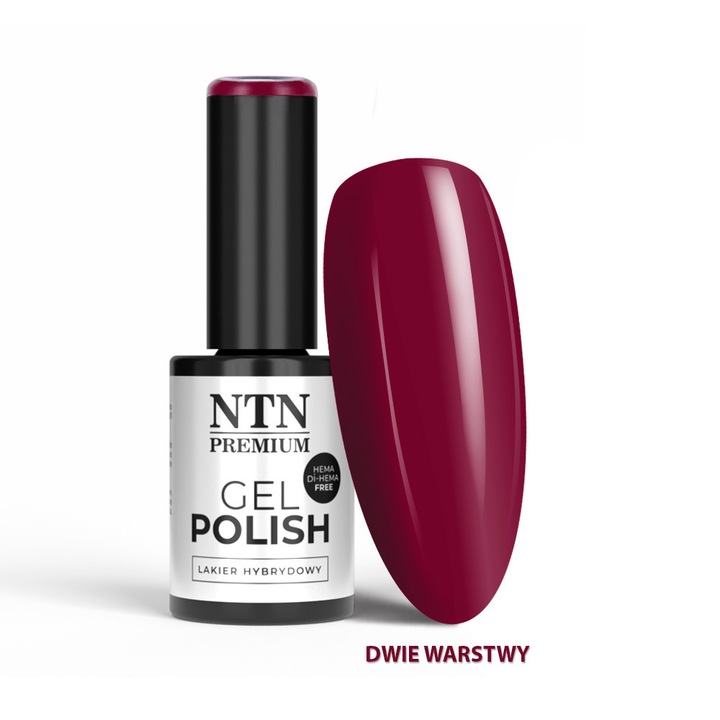 Lac de unghii gel NTN Premium Reds 570 Limited Edition, fara HEMA/Di-HEMA, visiniu, 5 g