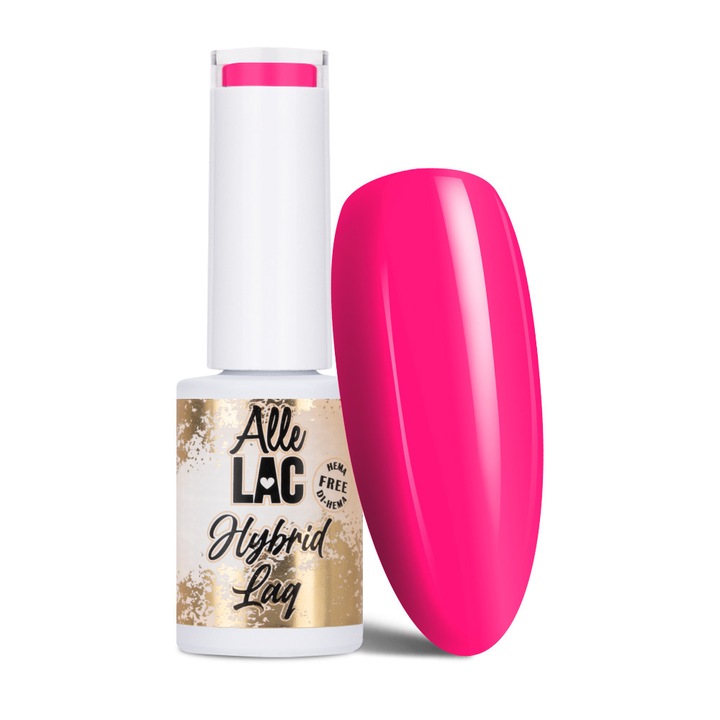 Lac hybrid LED/UV AlleLac Fanaberia nr. 26, HEMA-free, roz neon, 6 g