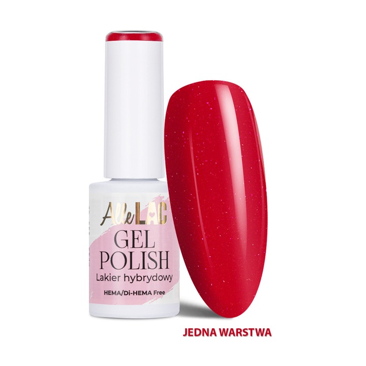 Lac de unghii gel AlleLac Reds R18 Poppy, HEMA/Di-HEMA Free, pentru LED/UV, rosu, 6 g