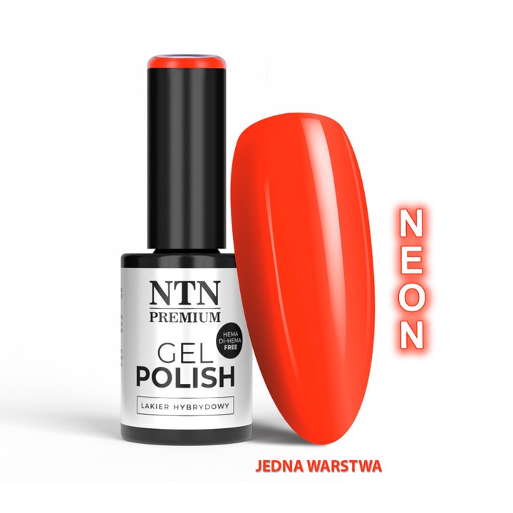 Lac gel UV/LED NTN PREMIUM Oranges Nr 572, editie limitata, HEMA/Di-HEMA free, portocaliu neon, 5 g