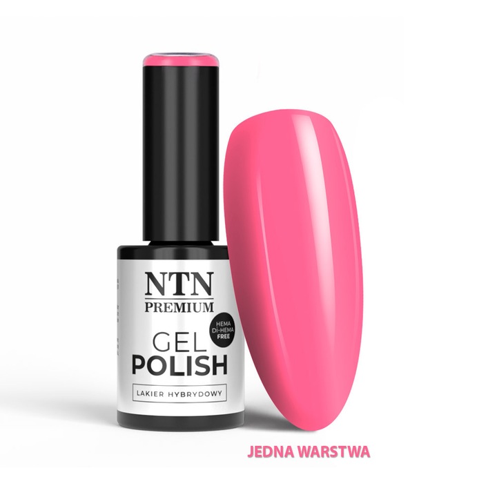 Lac de unghii gel NTN Premium editie limitata nr. 343, fara HEMA/Di-HEMA, roz, 5 g