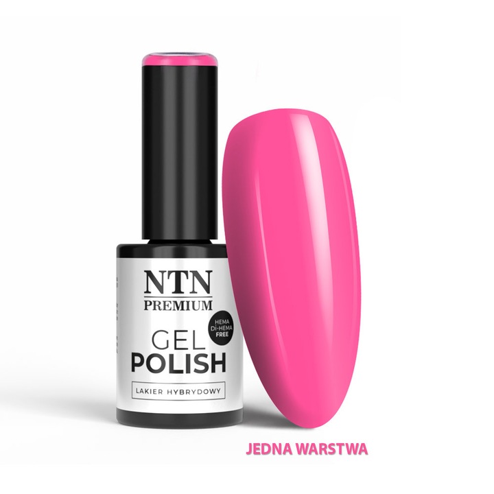 Lac gel pentru unghii NTN PREMIUM Birthday Party Collection Nr 52, HEMA/Di-HEMA Free, roz, 5 g