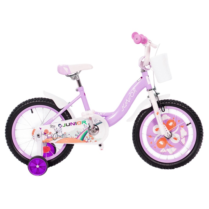 Bicicleta 16" Rich J1602A, pentru copii, Mov