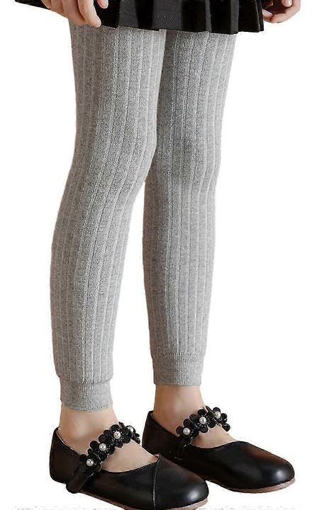 Colanti eleganti pentru fete, toamna iarna, dresuri groase si calduroase, elastice si versatile, colanti pentru copii, pantaloni de culoare uni BlackXX7LGray