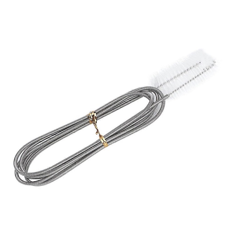 Четка за почистване на аквариумни тръби CJ-FRG-K0563-20260805-2592, гъвкава телена четка от неръждаема стомана с двойни краища, косъм 18 мм/30 мм, дължина 155 см, бяла
