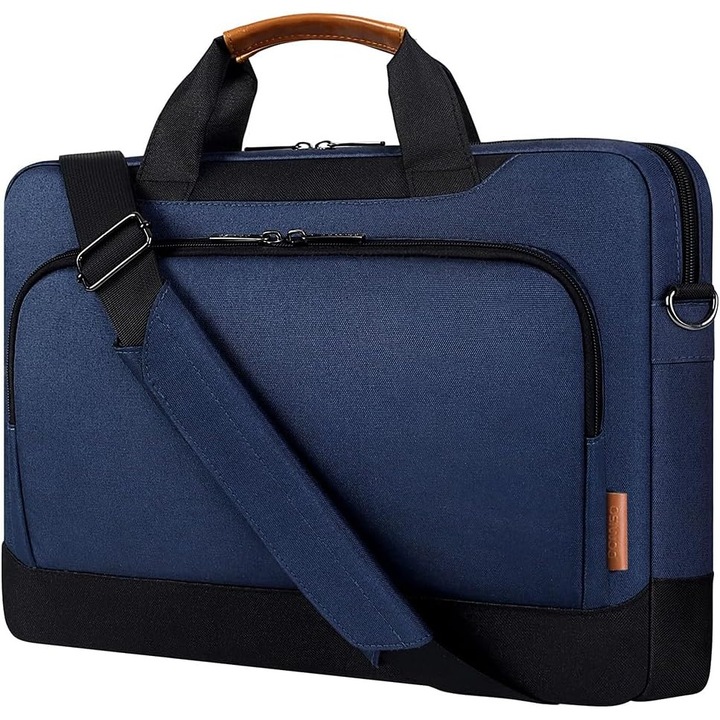 Geanta Laptop 17-17.3 Inch, Protectie Impermeabila, Business, Albastru