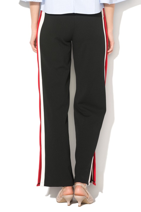 Haily´s, Fia lágy esésű nadrág patentos szegéllyel az oldalán, Fekete/Piros/Fehér, XS