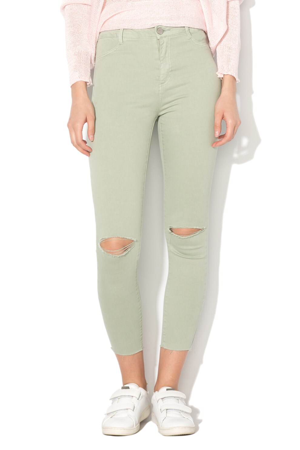 Haily's, Blugi cu talie inalta Celia, Verde sparanghel