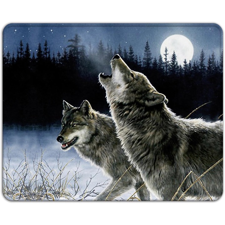 Mousepad Mic cu Lup, 21 x 26 cm, Suprafata Neteda, Baza Anti-Alunecare