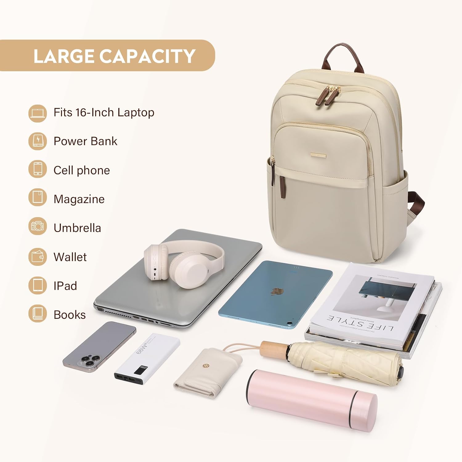 Rucsac Calatorie Femei Impermeabil 16 Inch, Business, Laptop