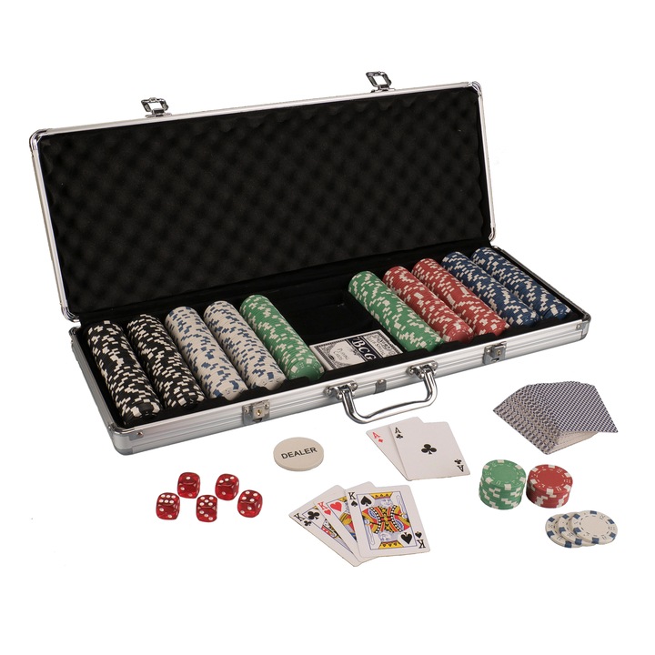 Póker készlet DELUXE MASTER 500 chips (11.5 g), alumínium bőrönd