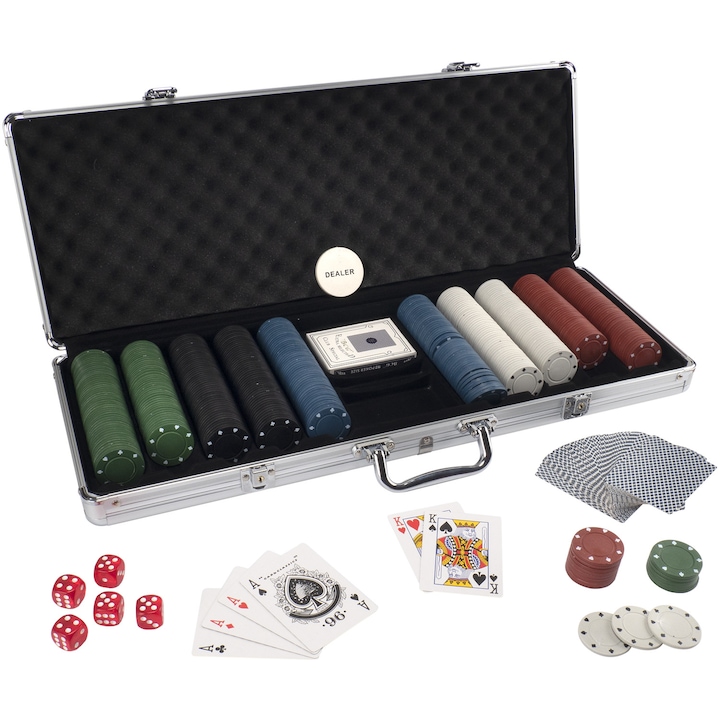 Покер комплект Master с 500 чипа (4 гр), Aлуминиево куфарче