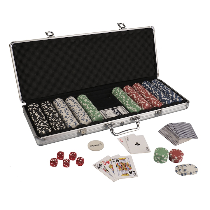Покер комплект Deluxe Master с 500 чипа (11.5 гр), Aлуминиево куфарче