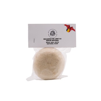 Bulgaras de lana cu sapun natural miere 60 gr Bulgaras de lana cu sapun natural miere 60 gr
