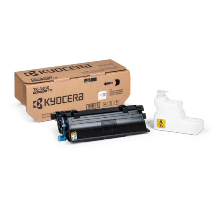 Kyocera TK-3400 toner patron (W129089191), eredeti, 12.500 oldal kapacitás, fekete, 1 db.