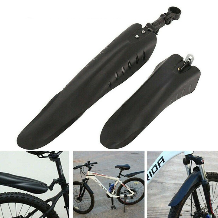 Set aparatori de noroi pentru bicicleta, set universal de aparatori de noroi pentru biciclete, acoperire completa, ingrosare, latime, aparatori de noroi pentru biciclete de munte, fata si spate reglabile, aparatori de noroi pentru biciclete