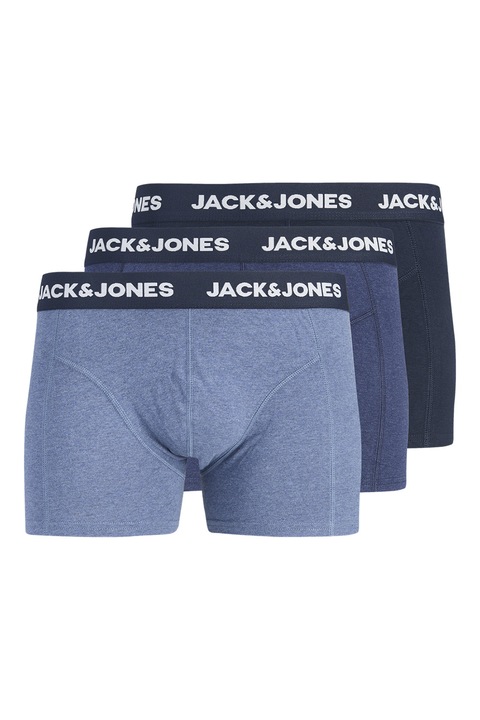 Jack & Jones, Biopamut-tartalmú logós boxer szett - 3 db, Kék