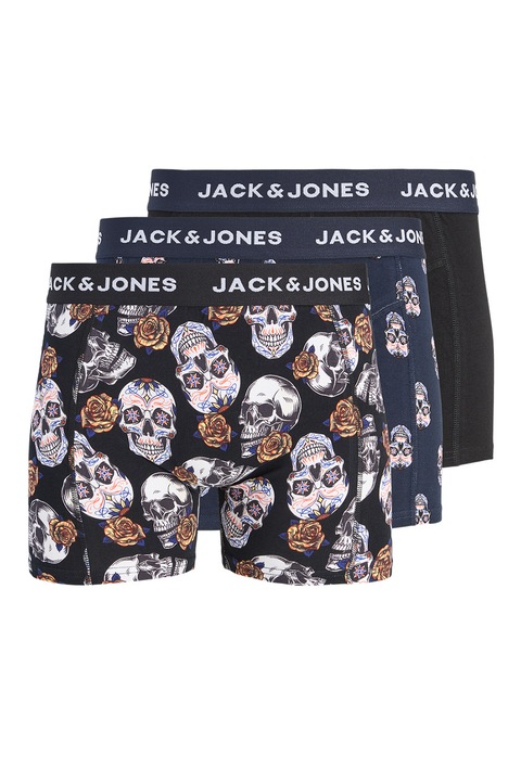 Jack & Jones, Боксерки с органичен памук, 3 чифта, Черен/Мръснобял