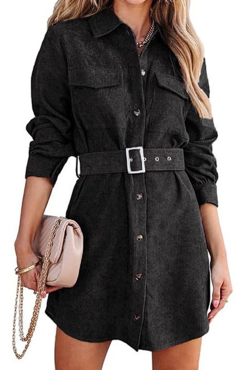Rochie dama mini negru poliester, XL INTL