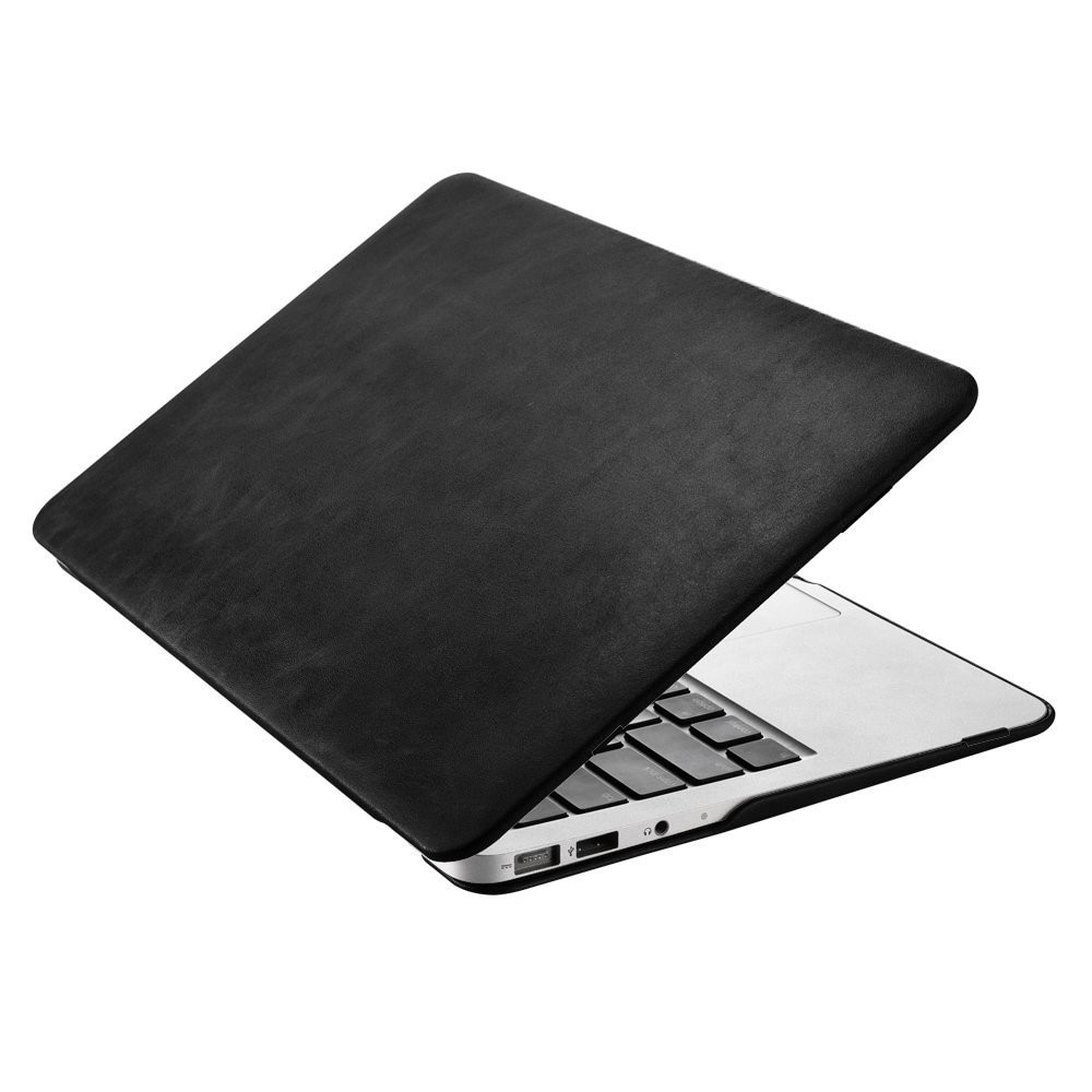 Husa din piele naturala tip carcasa, Macbook Air 11 inch - iCarer Vintage , culoare Negru