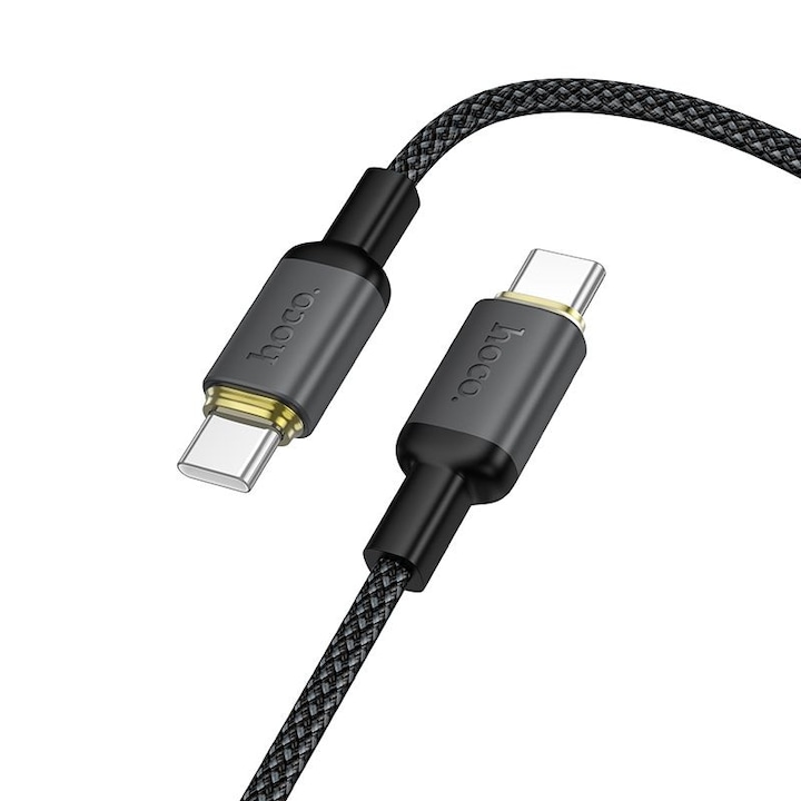 USB-C - USB-C kábel 1m 60W PD gyorstöltő töltőkábel, fekete, Hoco X128