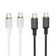 USB-C - USB-C kábel 1m 60W PD gyorstöltő töltőkábel, fekete, Hoco X128