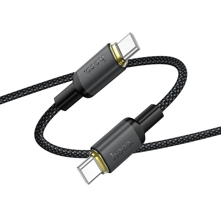 USB-C - USB-C kábel 1m 60W PD gyorstöltő töltőkábel, fekete, Hoco X128