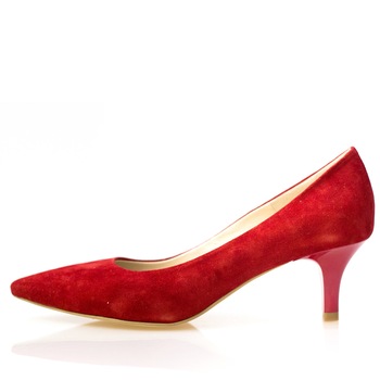 Pantofi dama, Thea Visconti, rosu camoscio, toc 4,5 cm, Rosu Pantofi dama, Thea Visconti, rosu camoscio, toc 4,5 cm, Rosu