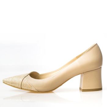 Pantofi dama, Thea Visconti, bej, toc 4,5 cm, Bej Pantofi dama, Thea Visconti, bej, toc 4,5 cm, Bej