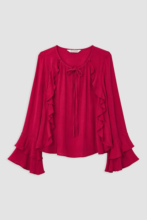 LC WAIKIKI, Bluza uni cu volane, Fucsia
