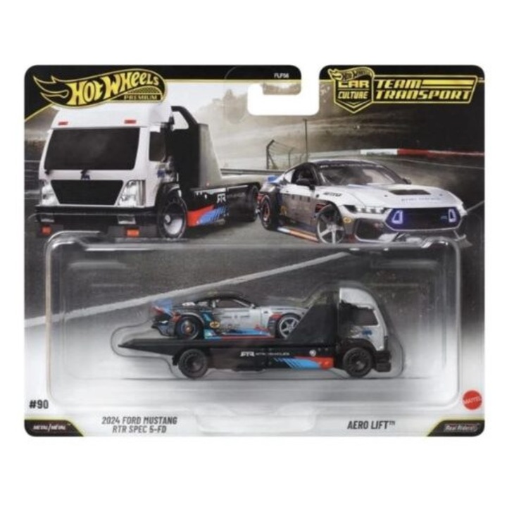 Team Transport Ford Mustang RTR + Aero Lift 1:64 méretarányú modellautó Hot Wheels 1:64 Hot Wheels