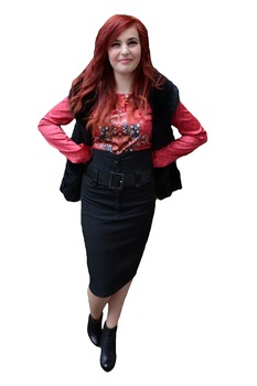 Fusta cu talie inalta, prevazuta cu curea din piele ecologica,D&J Exclusive,, Negru Fusta cu talie inalta, prevazuta cu curea din piele ecologica,D&J Exclusive,, Negru