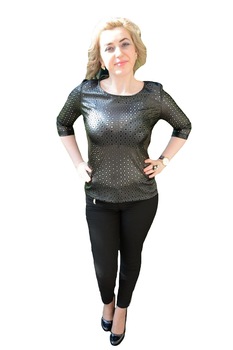 Bluza din material deosebit cu perforatii, D&J Exclusive, Negru Bluza din material deosebit cu perforatii, D&J Exclusive, Negru