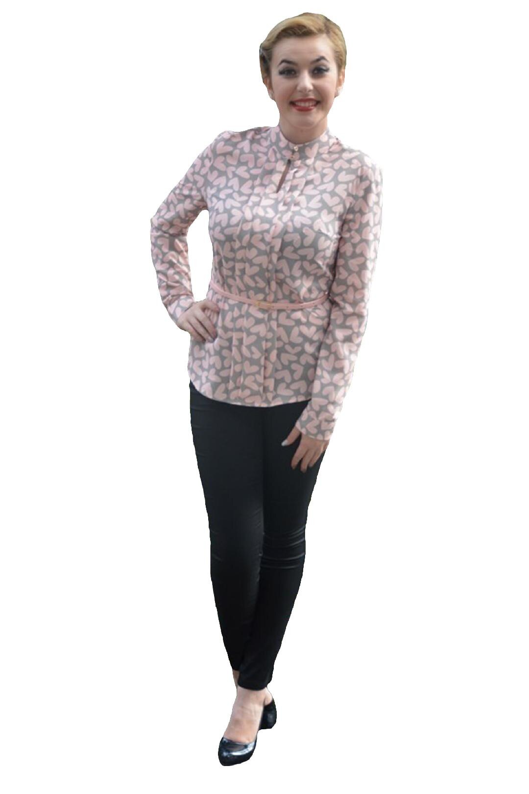 Bluza tinereasca cu maneca lunga, D&J Exclusive, Roz/Gri