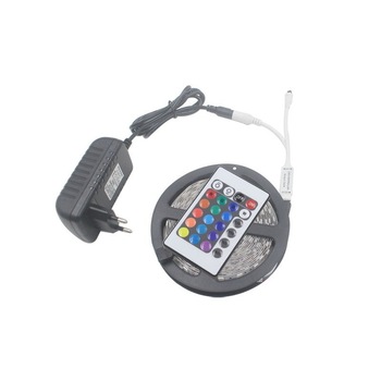 Kit Banda LED RGB 3528 Multicolora, Transformator 2A, Telecomanda 24 taste cu IR Kit Banda LED RGB 3528 Multicolora, Transformator 2A, Telecomanda 24 taste cu IR