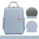 Rucsac laptop din nylon impermeabil, ultrausor, simplu cu buzunare laterale si spate captusit, albastru deschis, pentru femei/studenti