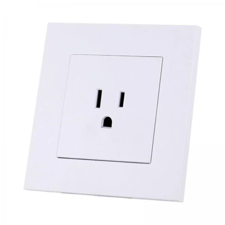 Priza de perete incastrata YANYXR BCS3208893, priza tip US 15A 110–250V, placa PC ignifug, alb, 3.39" x 3.39" (8.6 x 8.6 cm)