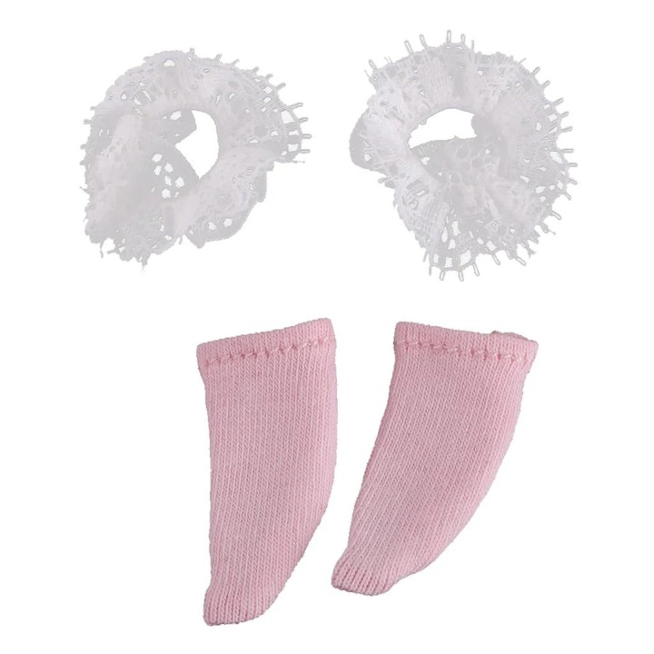 YANYXR, sosete pentru papusi din bumbac cu dantela florala, BCS3209626, roz, pentru papusi 12 inch
