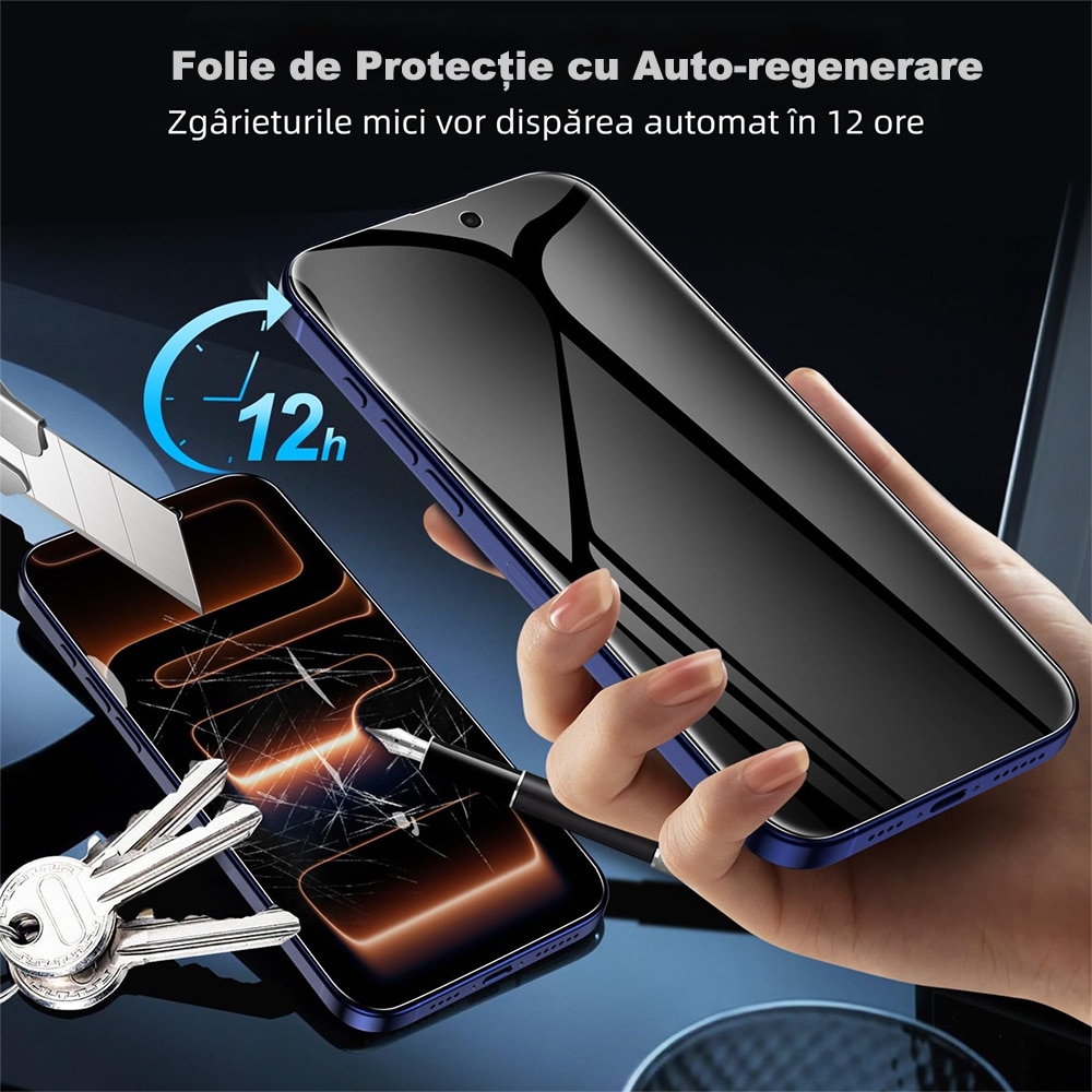 Set de 2 Folii de Protecție cu Ecran de Confidențialitate MOGU, Rezistent la Zgârieturi, Galvanică, pentru iPhone 18 Pro Max/17 Pro Max