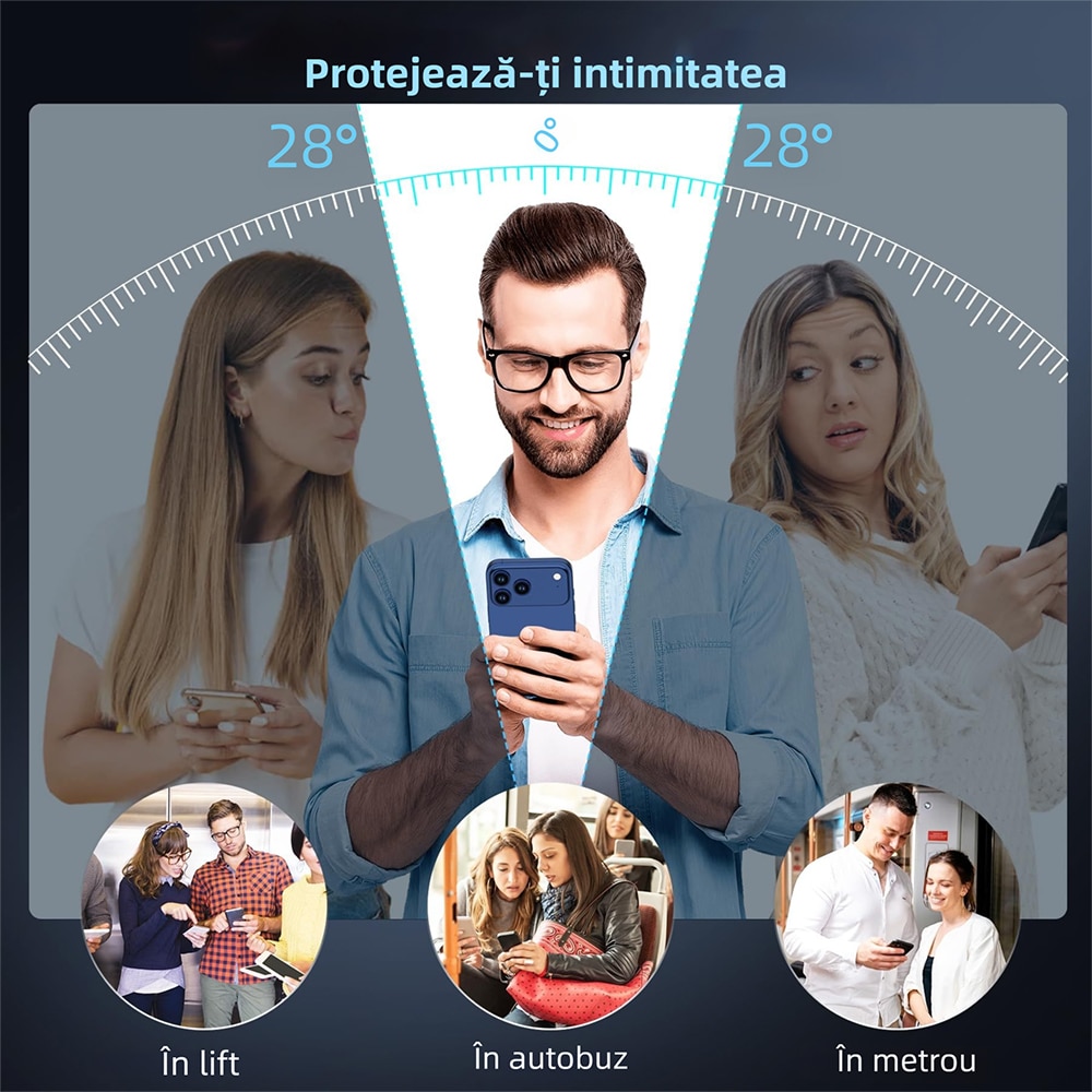 Set de 2 Folii de Protecție cu Ecran de Confidențialitate MOGU, Rezistent la Zgârieturi, Galvanică, pentru iPhone 18 Pro Max/17 Pro Max