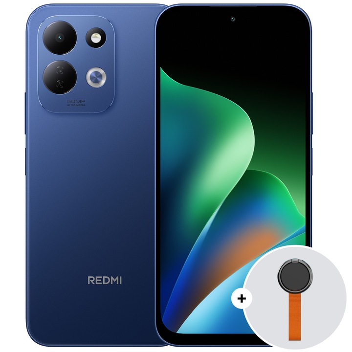 Telefon mobil Xiaomi REDMI 17, 128GB, 4GB RAM, Deep Blue + Woven Strap Ring Stand