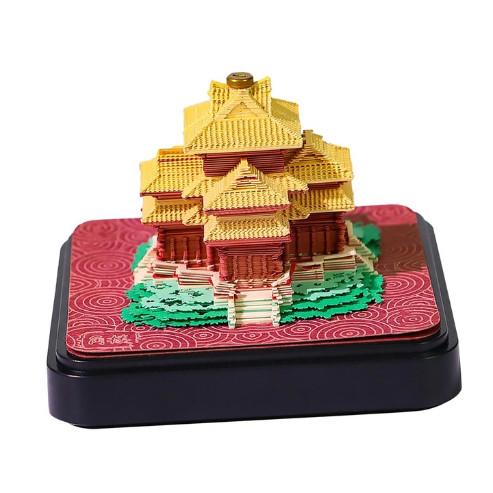 Calendar blocnotes 3D YANYXR BCS3223747 Beijing Corner, model hartie decupata panoramica 2025 cu miniatura arhitecturala si suport acrilic, multicolor