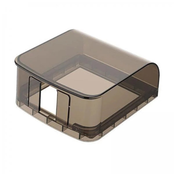Capac etans pentru priza YANYXR BCS3214957, IP55, tip 86, din PP, rezistent la temperatura si la flacara, fumuriu translucid, 10.5 x 12.1 x 5.1 cm