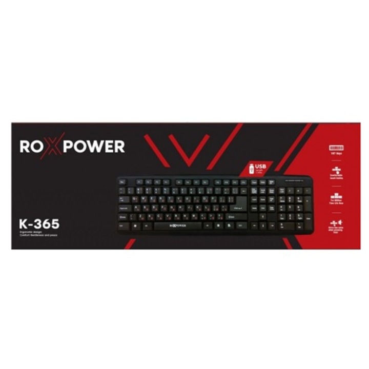 Клавиатура, Roxpower K-365, Черна