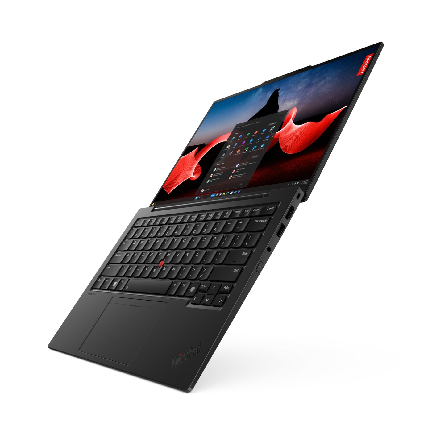 Laptop Lenovo ThinkPad X1 Carbon G12, 14" 1920x1200 IPS 400nits Touch Screen, Intel Core Ultra 7 165U 12-core, 16GB DDR5, 512 GB SSD m2 PCIe, Intel Graphics, Windows 11 Pro, Carbon, Aluminium Body 1.08 kg, Black
